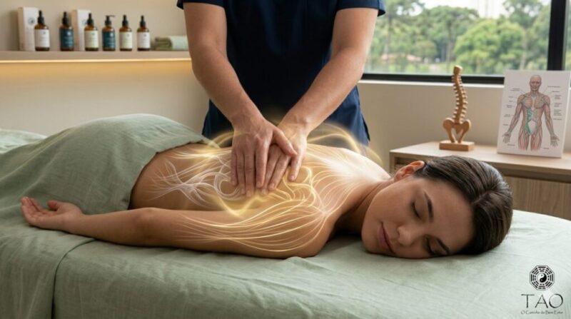 Quando a Drenagem Linfática é Indicada? terapeuta realizando liberacao miofascial em paciente deitada, conferindo o nível de dor do paciente — Massagem em Curitiba Espaco TAO
